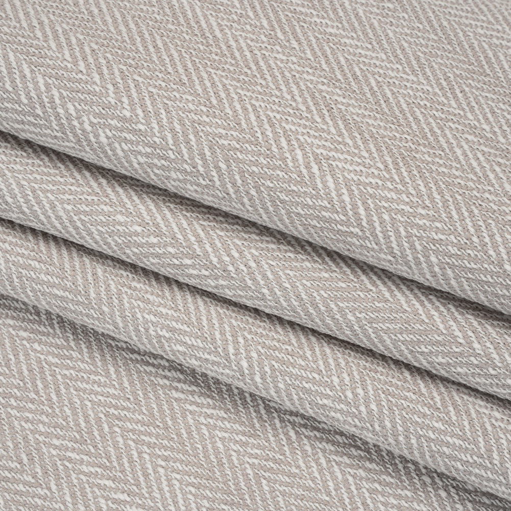 Recycled Polyester Home Decor Twill - Stone Herringbone - British Imported - Folded