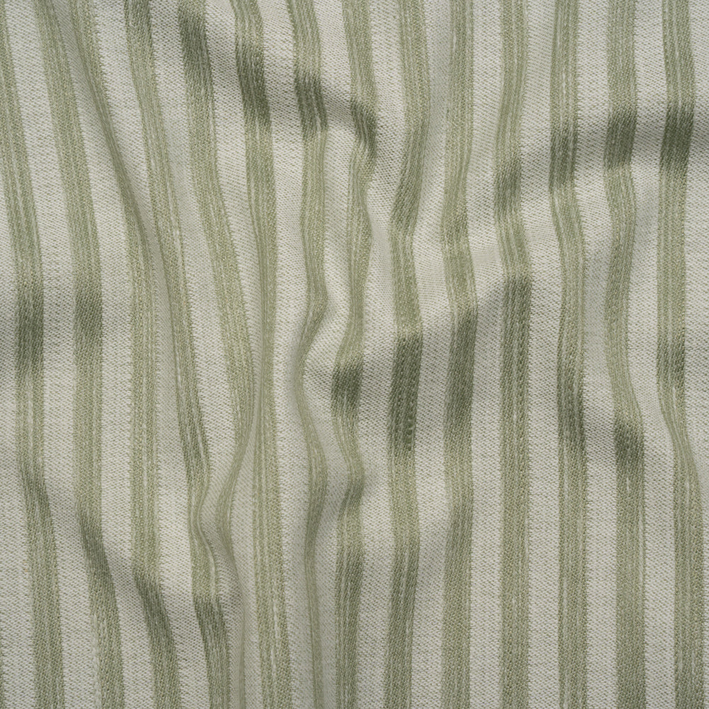 Cotton Blend Home Decor Jacquard - Sage Stripes - British Imported