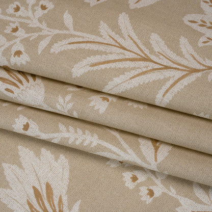 Printed Cotton Canvas - Linen Leafy Sprays and Little Flowers - British Imported