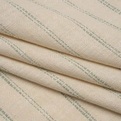 Polyester and Cotton Drapery Twill - Eucalyptus Zig Zags and Textured Stripes - British Imported