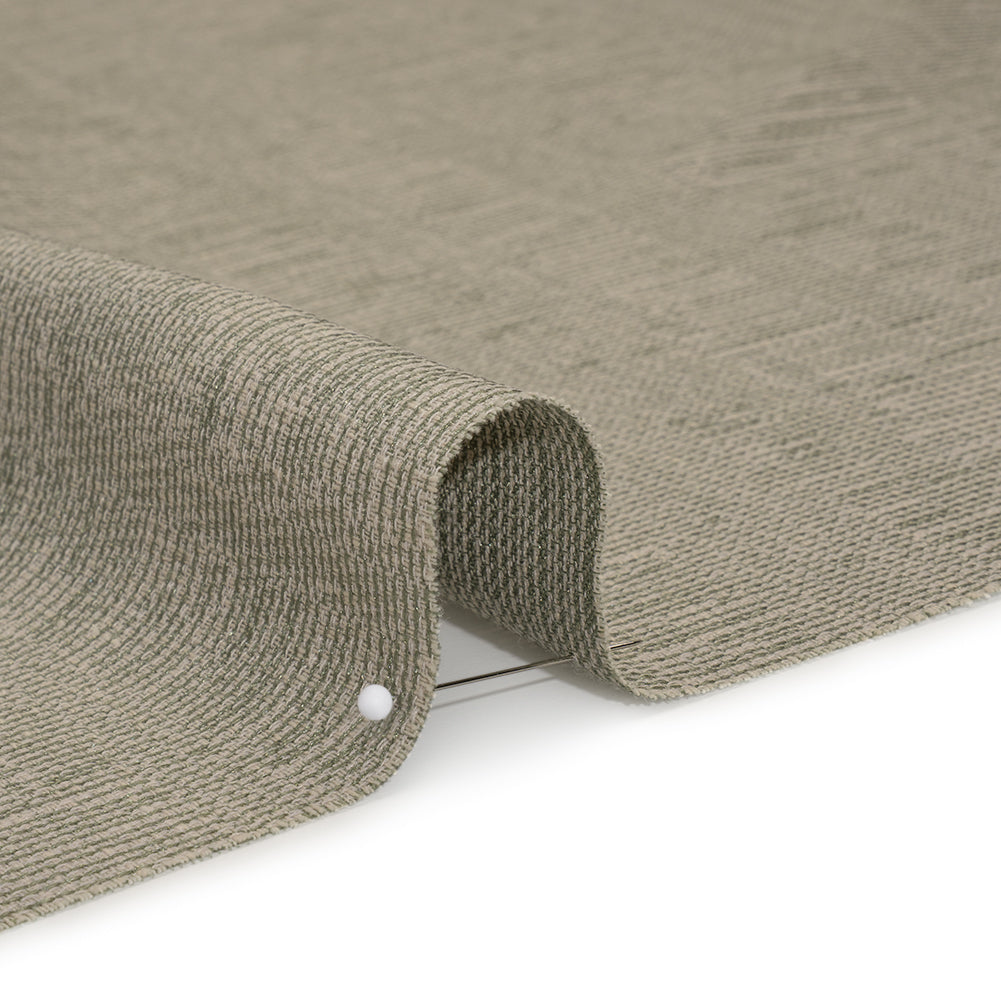 Recycled Polyester and Cotton Drapery Woven - Moss Striations - British Imported - Detail