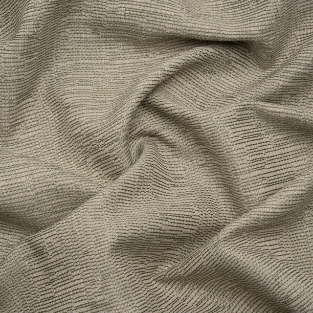 Recycled Polyester and Cotton Drapery Woven - Moss Striations - British Imported