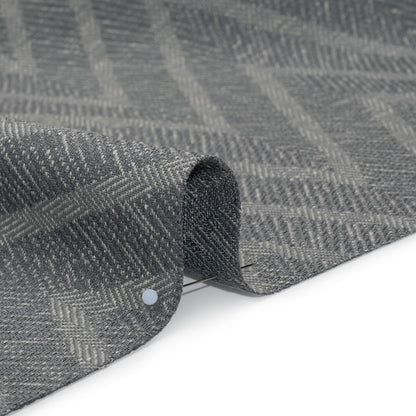 Recycled Polyester and Cotton Drapery Twill Woven - Ink Chevrons - British Imported