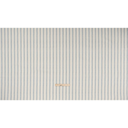 Cotton and Linen Canvas Print - Indigo Stripes and Dots - British Imported
