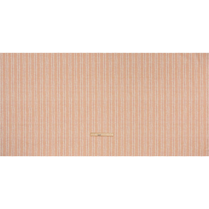 Cotton and Linen Canvas Print - Raspberry Dash and Dot Stripes - British Imported