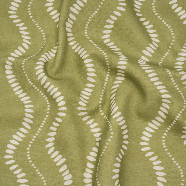 Cotton and Linen Canvas Print - Leaf Waves of Petal and Dots - British Imported