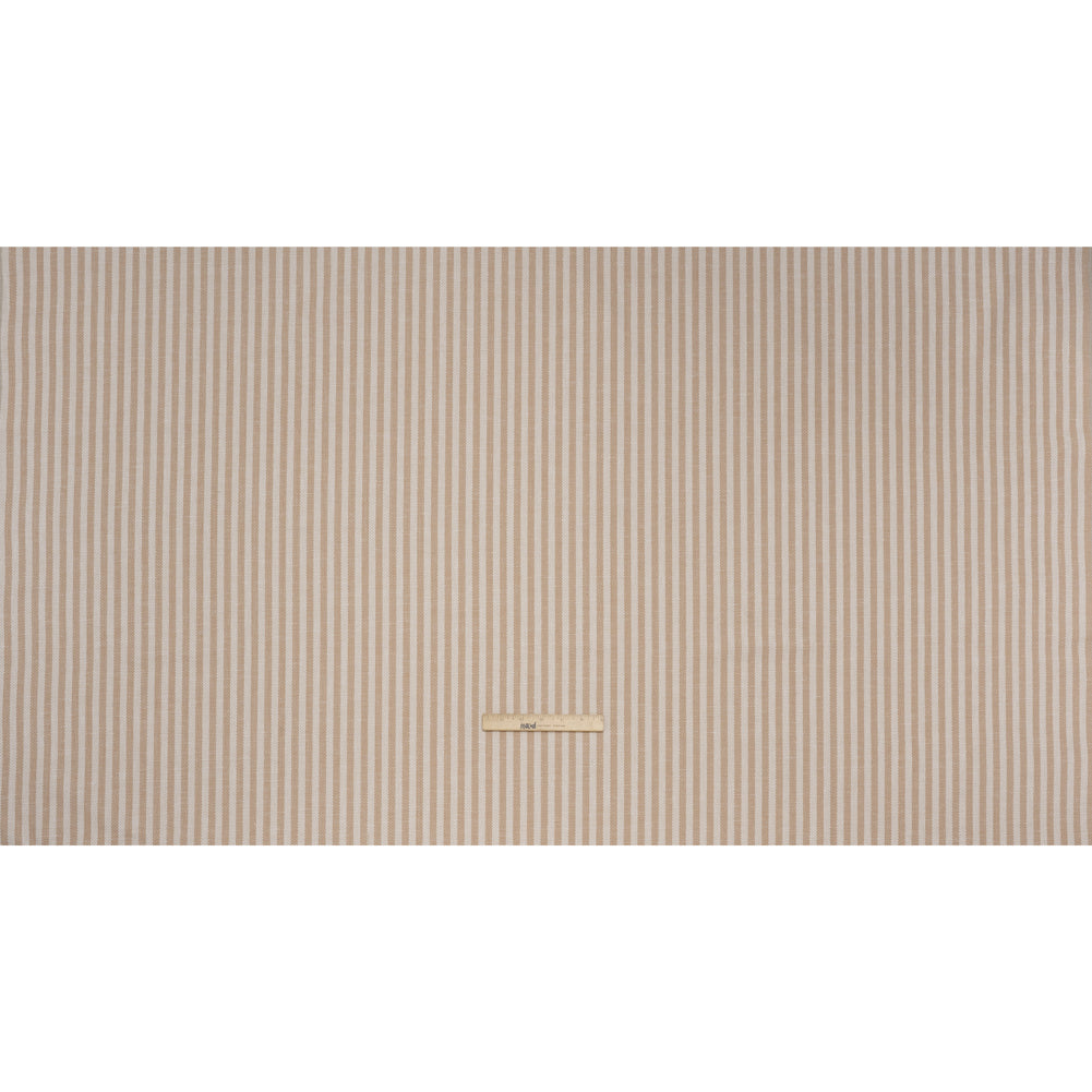 Polyester and Cotton Herringbone Twill - Dusky Pink Stripes - British Imported Full