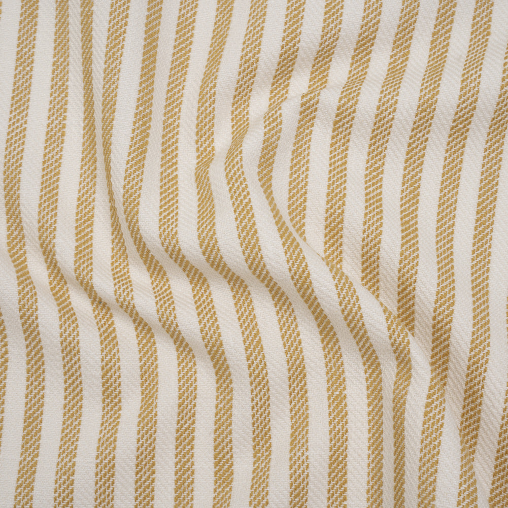 Polyester and Cotton Herringbone Twill - Sunflower Stripes - British Imported