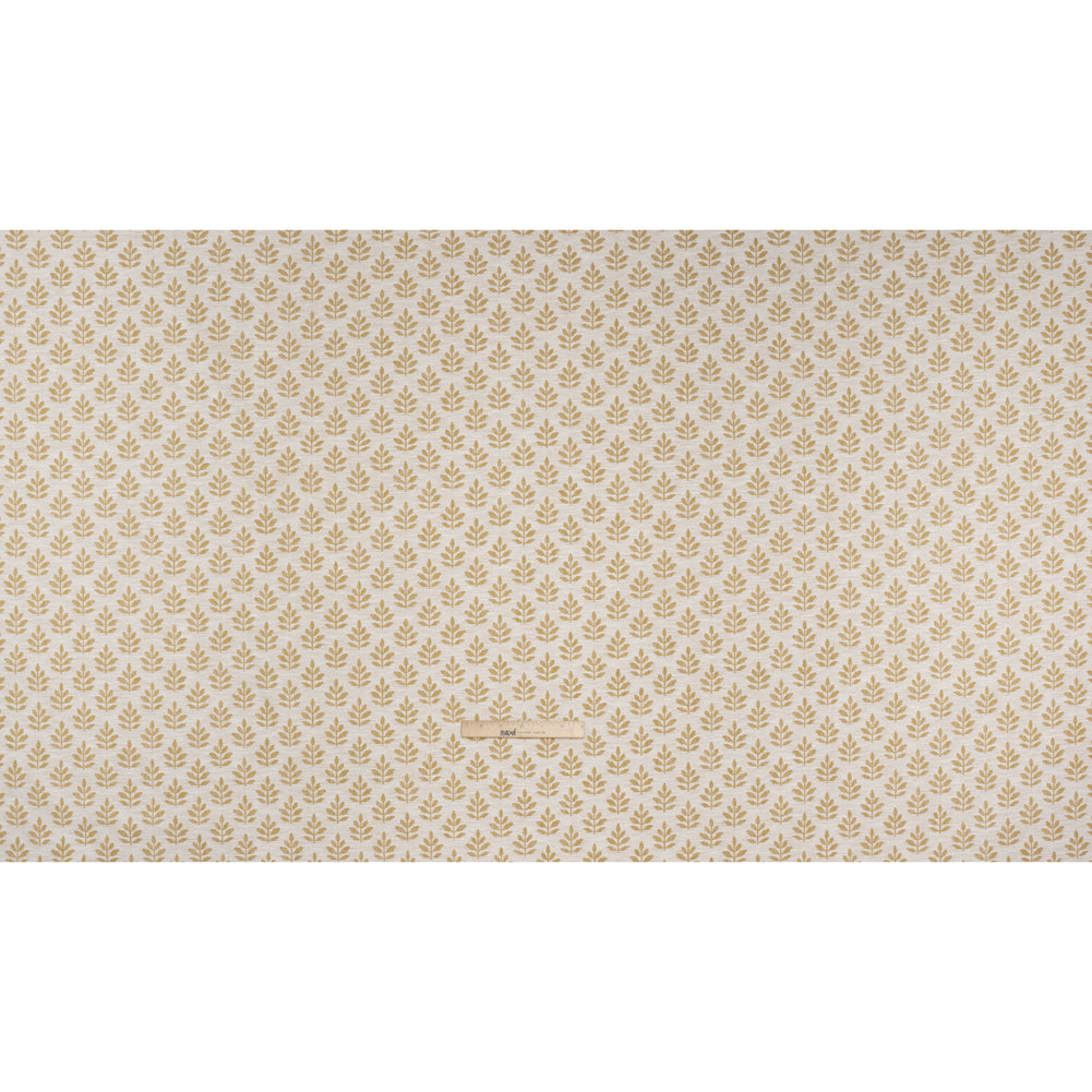 Polyester and Cotton Twill Jacquard - Sunflower Lines of Leaves - British Imported - Full