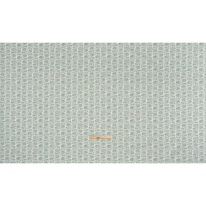 Cotton and Linen Canvas Print - Seafoam Block Print Florals - British Imported
