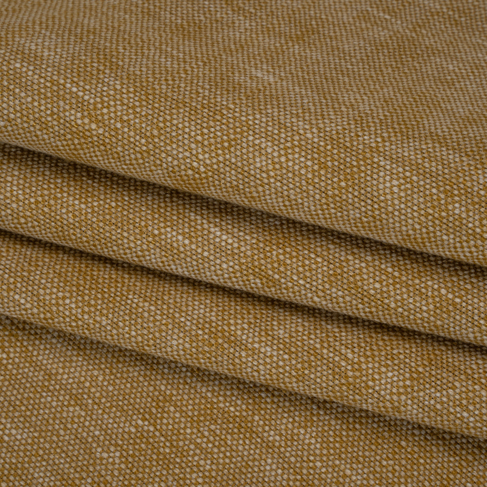 Slubbed Recycled Polyester Home Decor Woven - Maize Heathered - British Imported - Folded