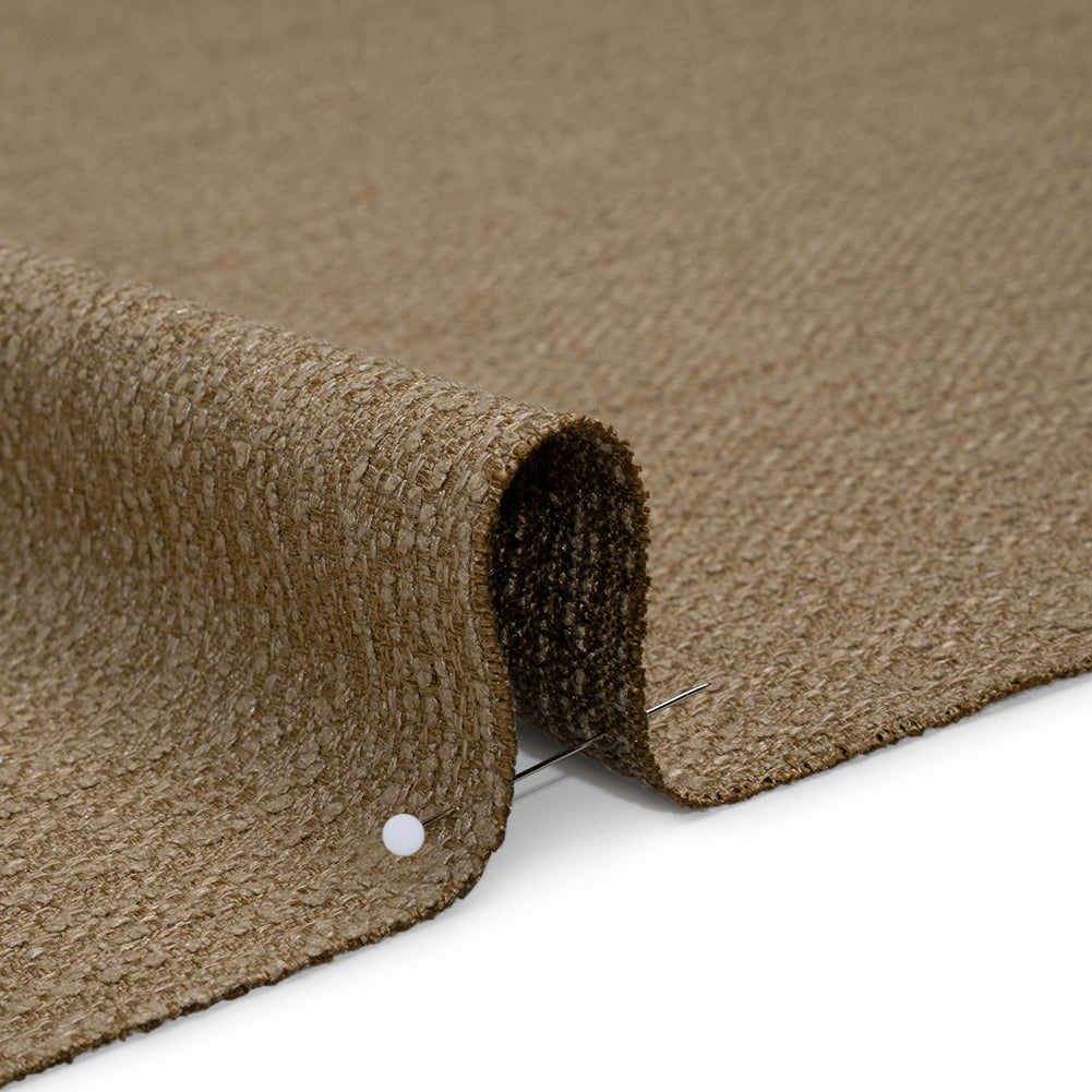 Recycled Polyester Slubbed Boucle Woven - Jute - British Imported - Detail