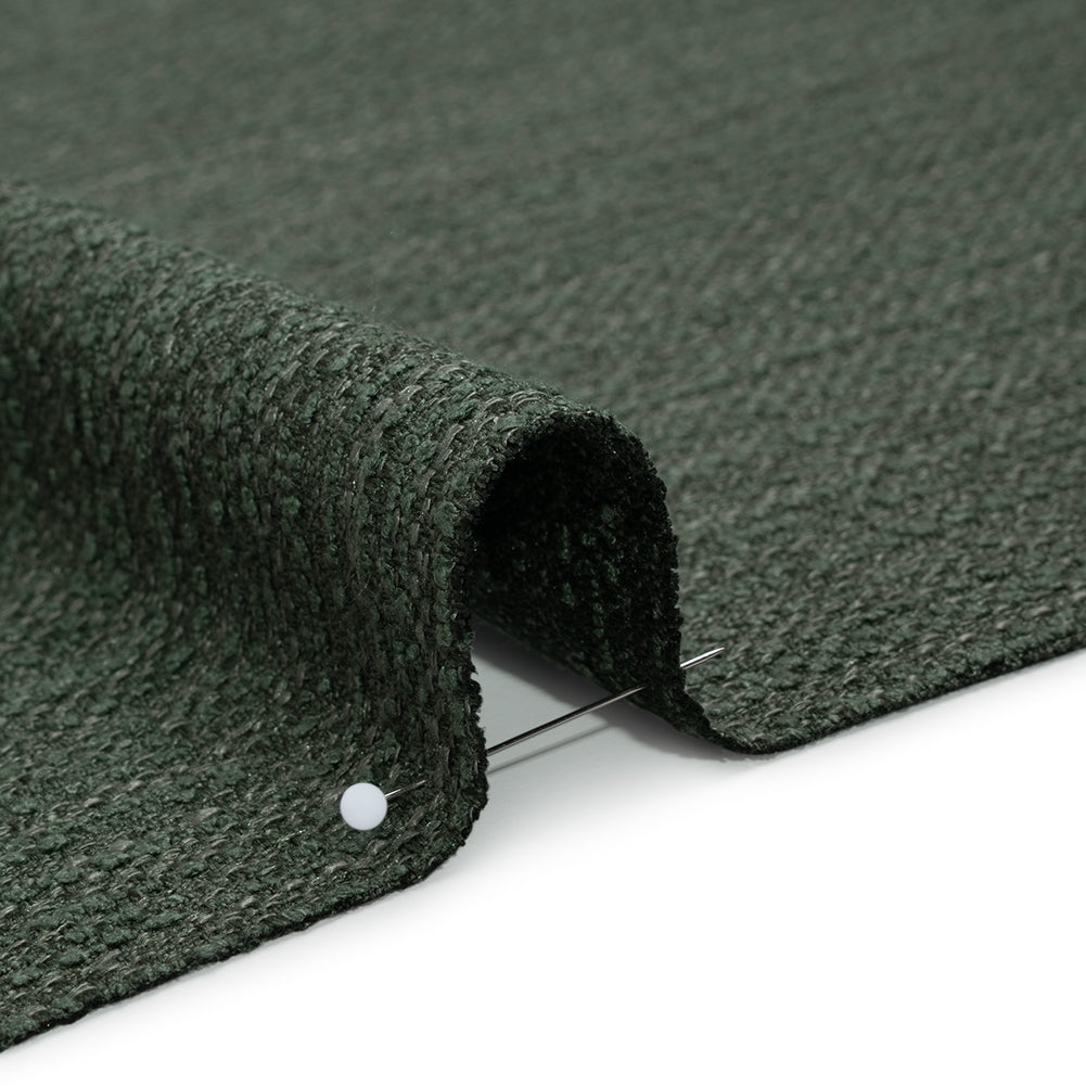Recycled Polyester Slubbed Boucle Woven - Kingfisher - British Imported - Detail
