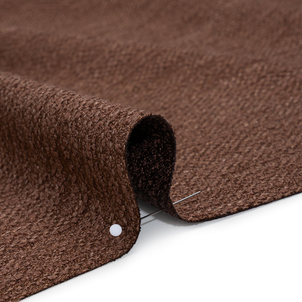 Recycled Polyester Slubbed Boucle Woven - Mulberry - British Imported - Detail