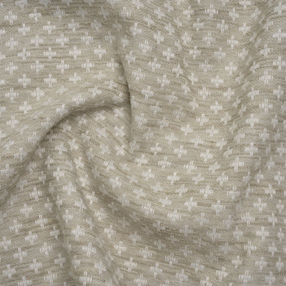 Polyester Boucle Home Decor Jacquard - Dove Plus Signs - British Imported