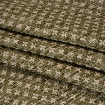Polyester Boucle Home Decor Jacquard - Moss Plus Signs - British Imported