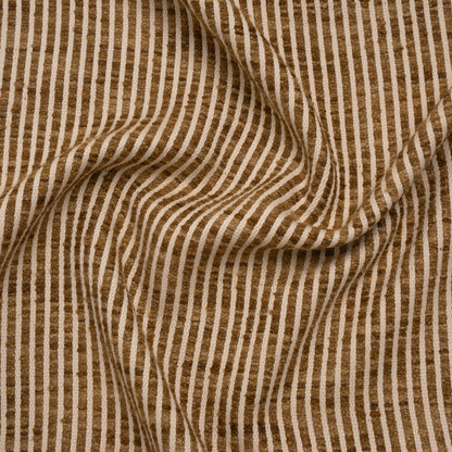 Polyester Boucle Woven - Caramel Stripes - British Imported