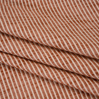 Polyester Boucle Woven - Coral Stripes - British Imported