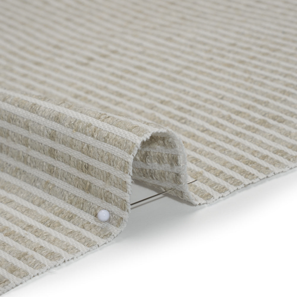 Polyester Boucle Woven - Dove Stripes - British Imported - Detail