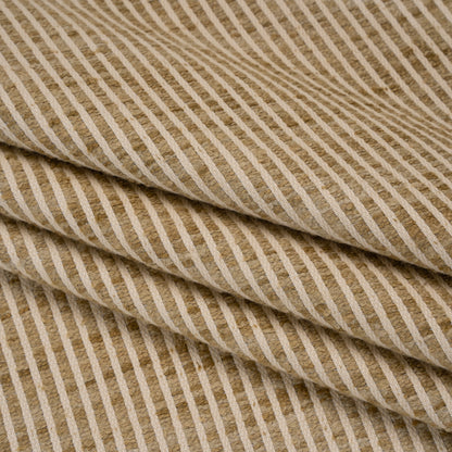 Polyester Boucle Woven - Jute Stripes - British Imported