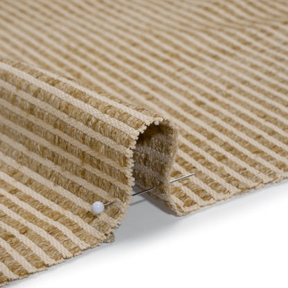 Polyester Boucle Woven - Jute Stripes - British Imported