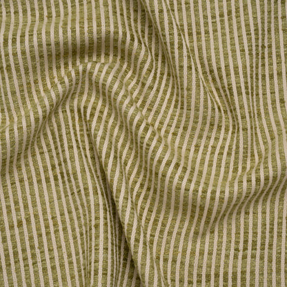 Polyester Boucle Woven - Leaf Stripes - British Imported
