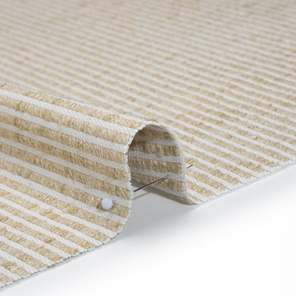 Polyester Boucle Woven - Oatmeal Stripes - British Imported