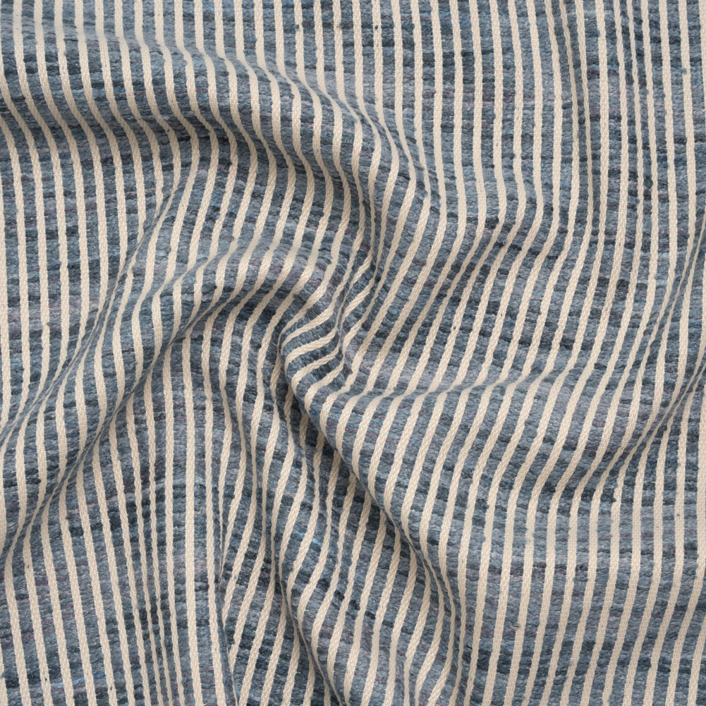 Polyester Boucle Woven - Ocean Stripes - British Imported