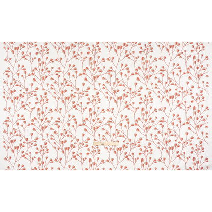 Embroidered Polyester and Cotton Woven - Raspberry Budding Plants - British Imported