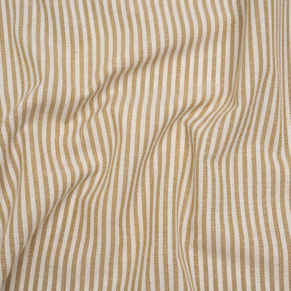 Recycled Polyester Blend Woven - Ochre Candy Stripes - British Imported