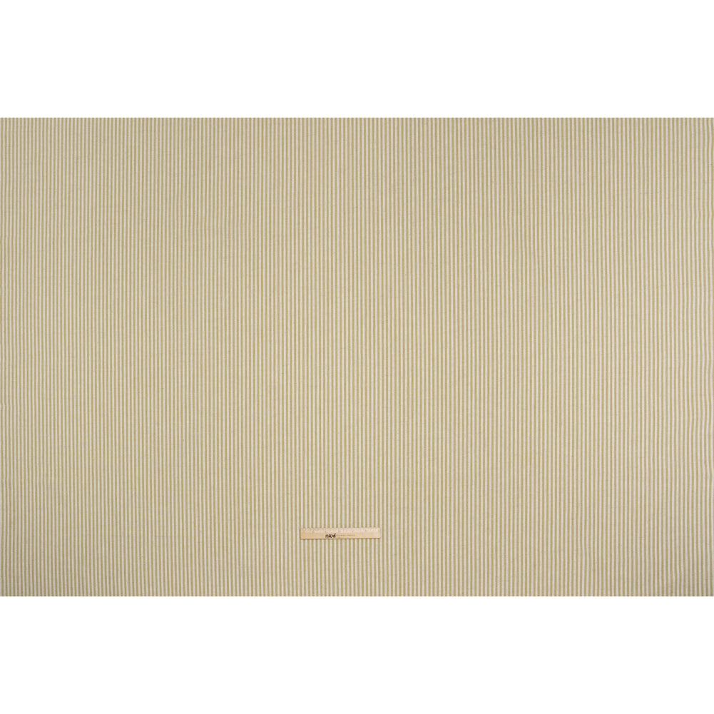 Recycled Polyester Blend Woven - Olive Candy Stripes - British Imported - Full