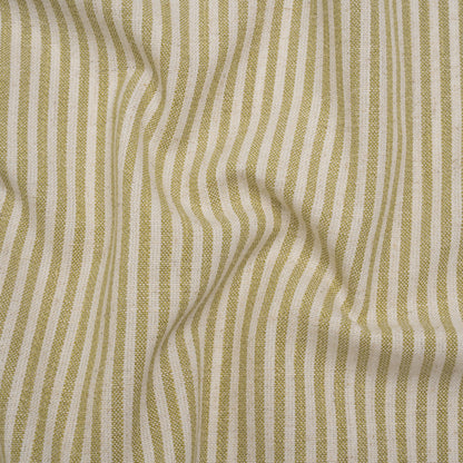 Recycled Polyester Blend Woven - Olive Candy Stripes - British Imported