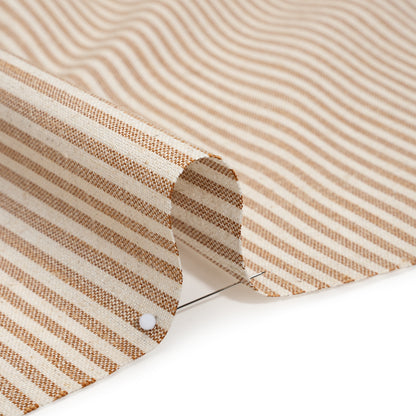 Recycled Polyester Blend Woven - Paprika Candy Stripes - British Imported
