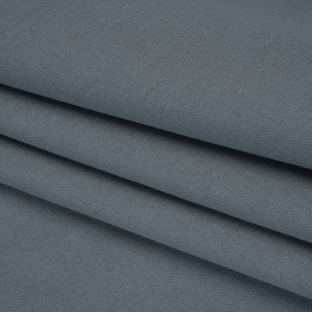 Brushed Cotton and Linen Woven - Denim - British Imported - Folded