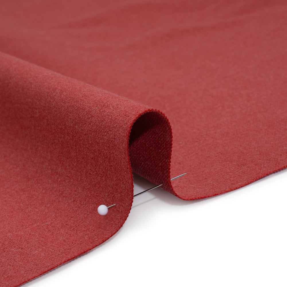 Brushed Cotton and Linen Woven - Raspberry - British Imported - Detail