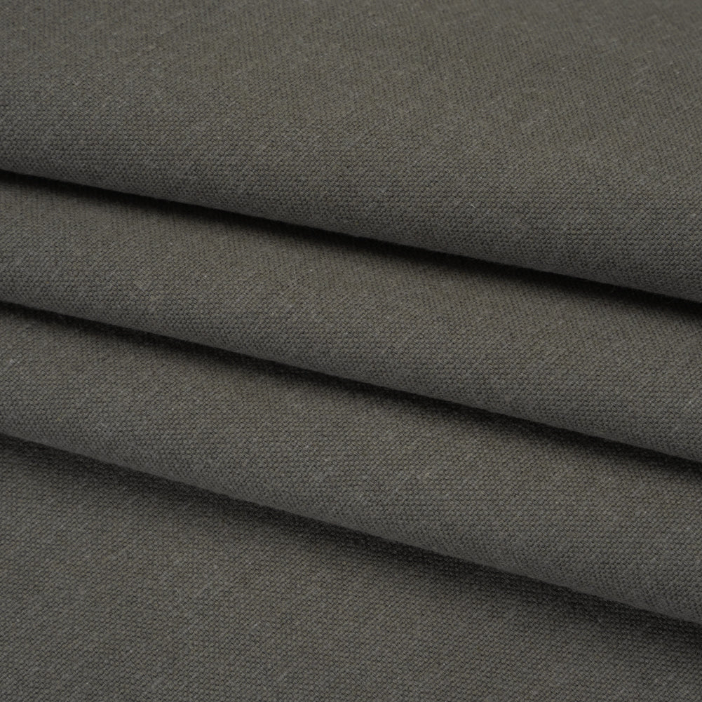 Brushed Cotton and Linen Woven - Slate - British Imported - Folded