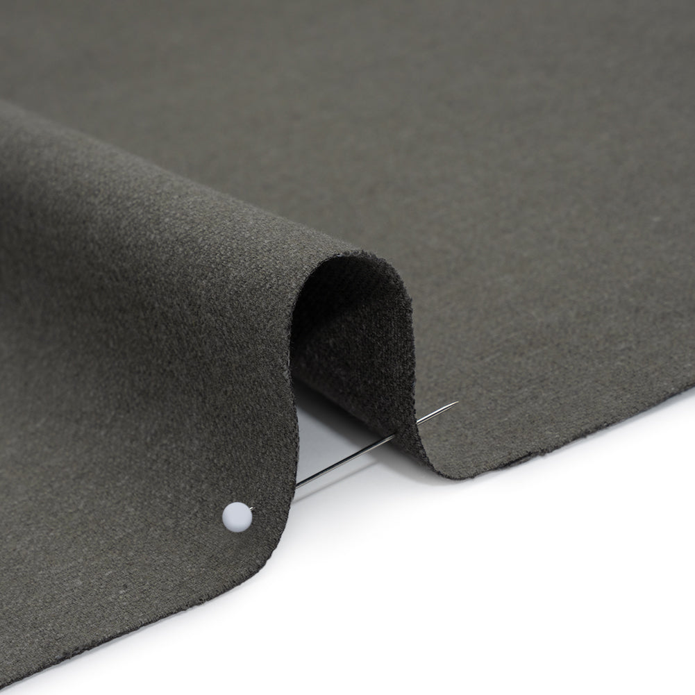 Brushed Cotton and Linen Woven - Slate - British Imported - Detail
