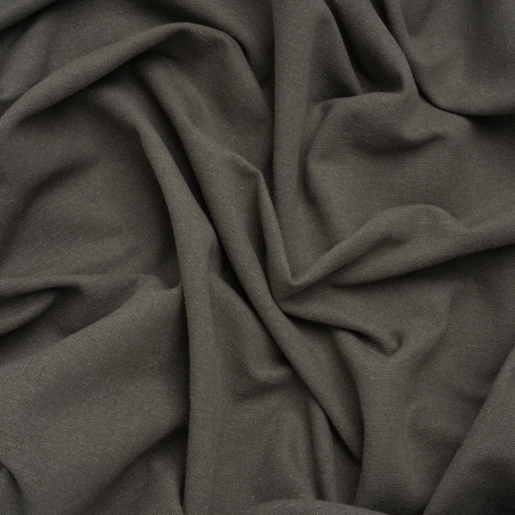Brushed Cotton and Linen Woven - Slate - British Imported