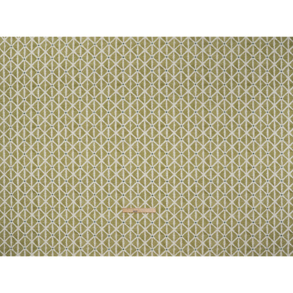 Brushed Cotton and Linen Canvas Print - Pistachio Sketched Lattice with Dots - British Imported