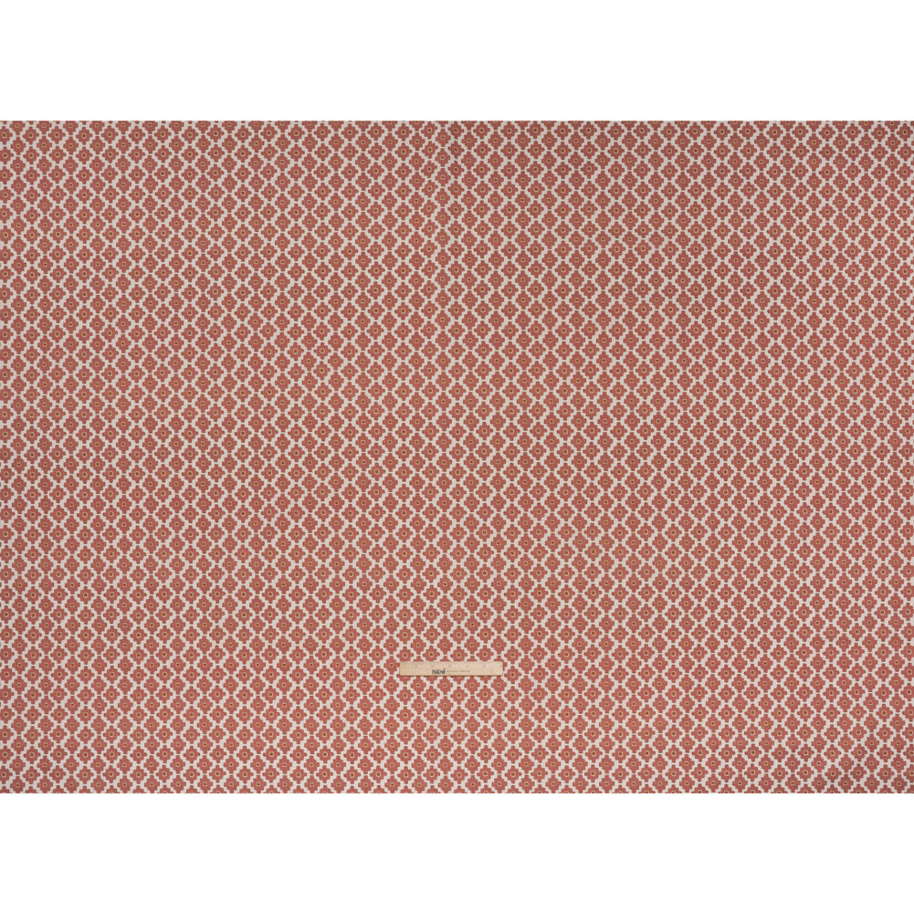 Brushed Cotton and Linen Canvas Print - Berry Small Geometric Diamonds - British Imported - Full