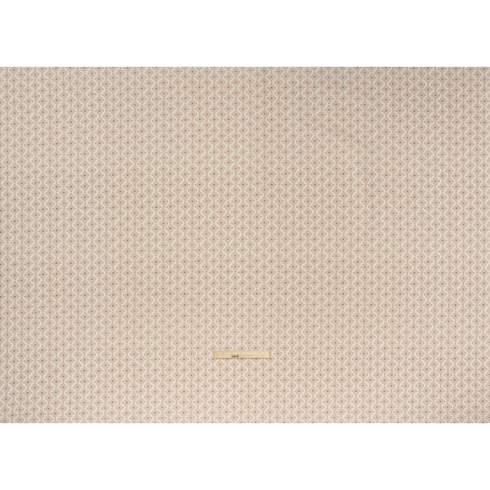 Brushed Cotton and Linen Canvas Print - Biscuit Small Geometric Diamonds - British Imported - Full