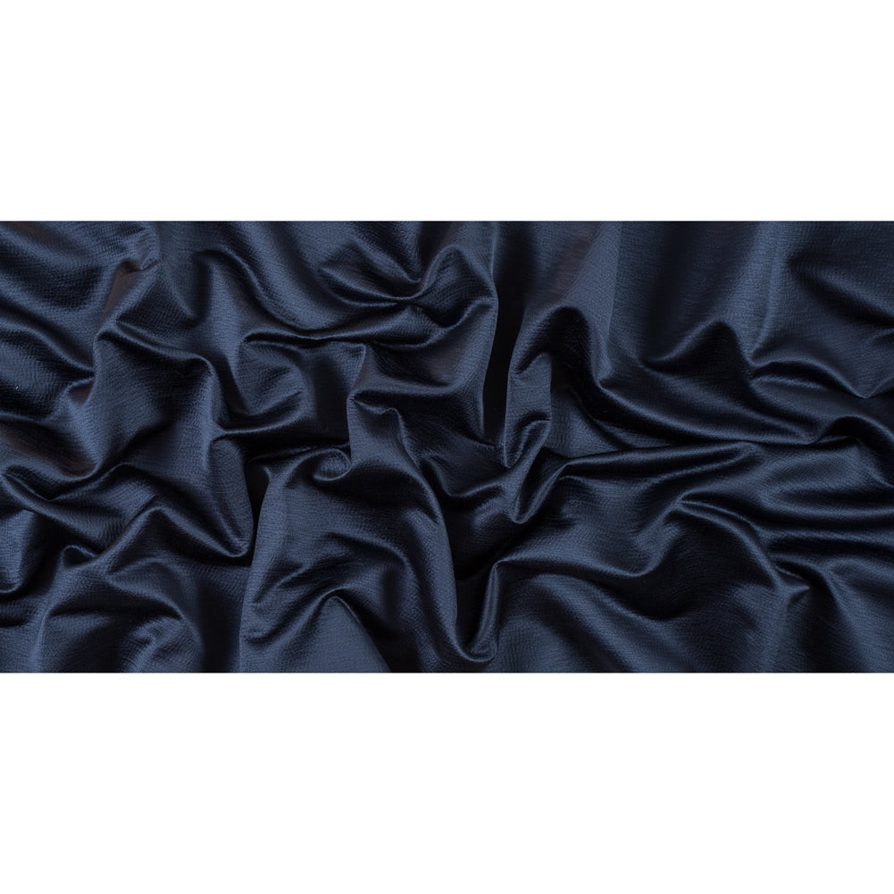 Luminous Textural Polyester Woven - Indigo - British Imported Full