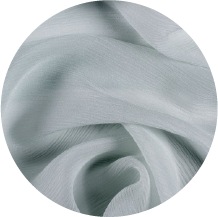 A white fabric is shown in a circle with a white background