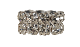 A close up of a ring with a lot of diamonds on it