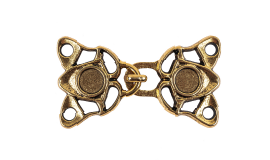 A close up of a pair of gold colored butterfly charms