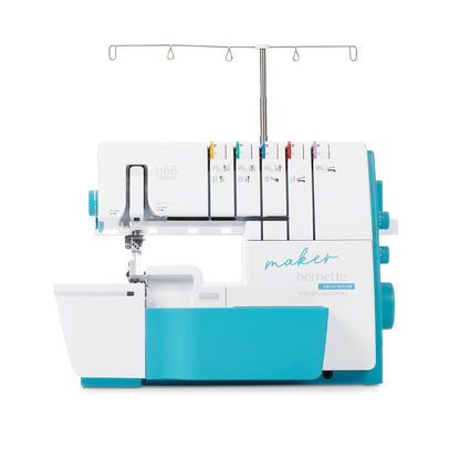 bernette 68 Maker Edition - Air-Threading Combination Overlock, Chainstitch and Coverstitch Serger Sewing Machine with Presser Foot Set and Mini Vacuum Cleaner