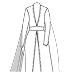 A drawing of a white robe and a black belt