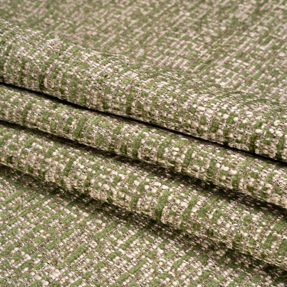 Tweed Upholstery Chenille - Laurel Striated - Caprona Collection Folded
