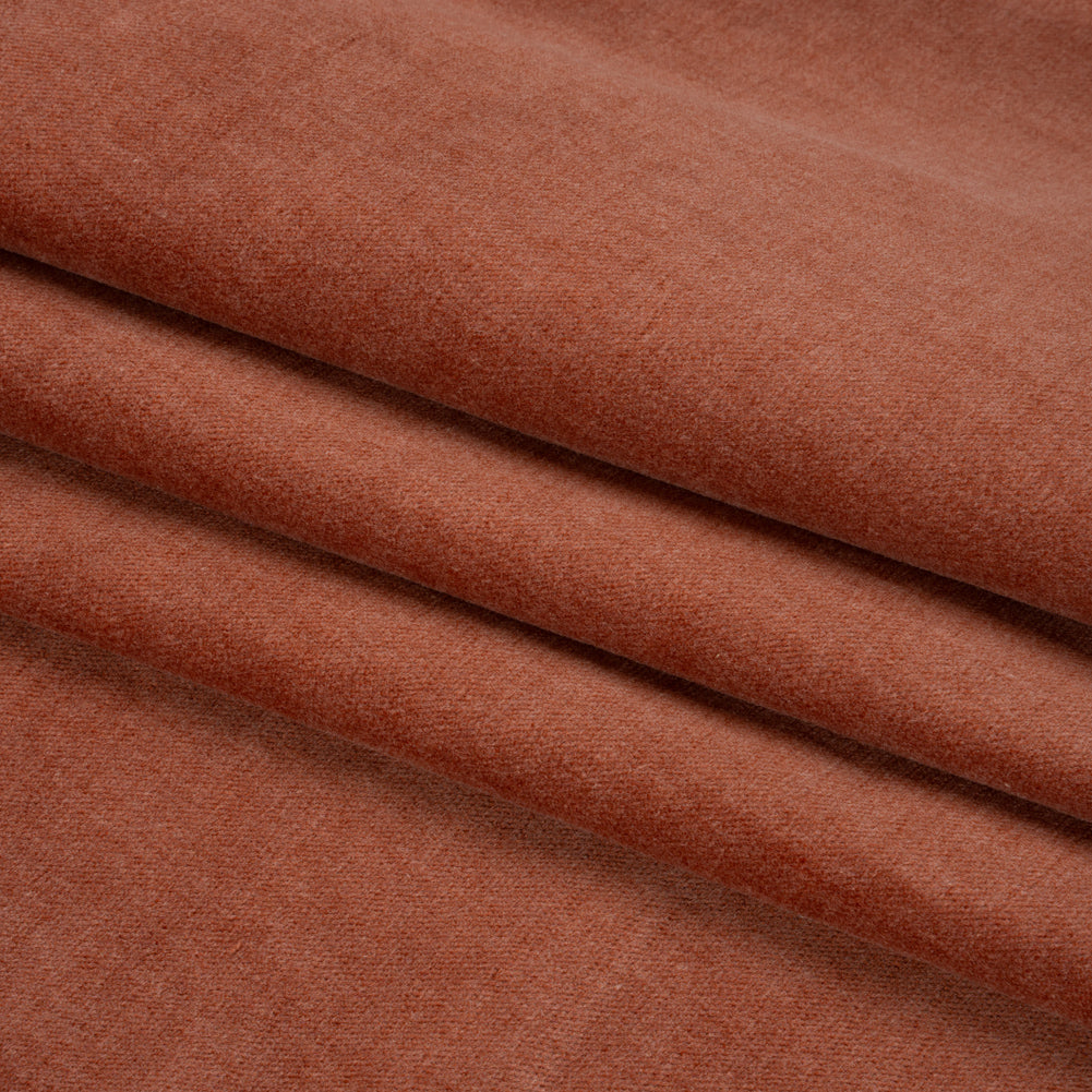 Polyester and Cotton Upholstery Velvet - Brick - Corry Collection Folded