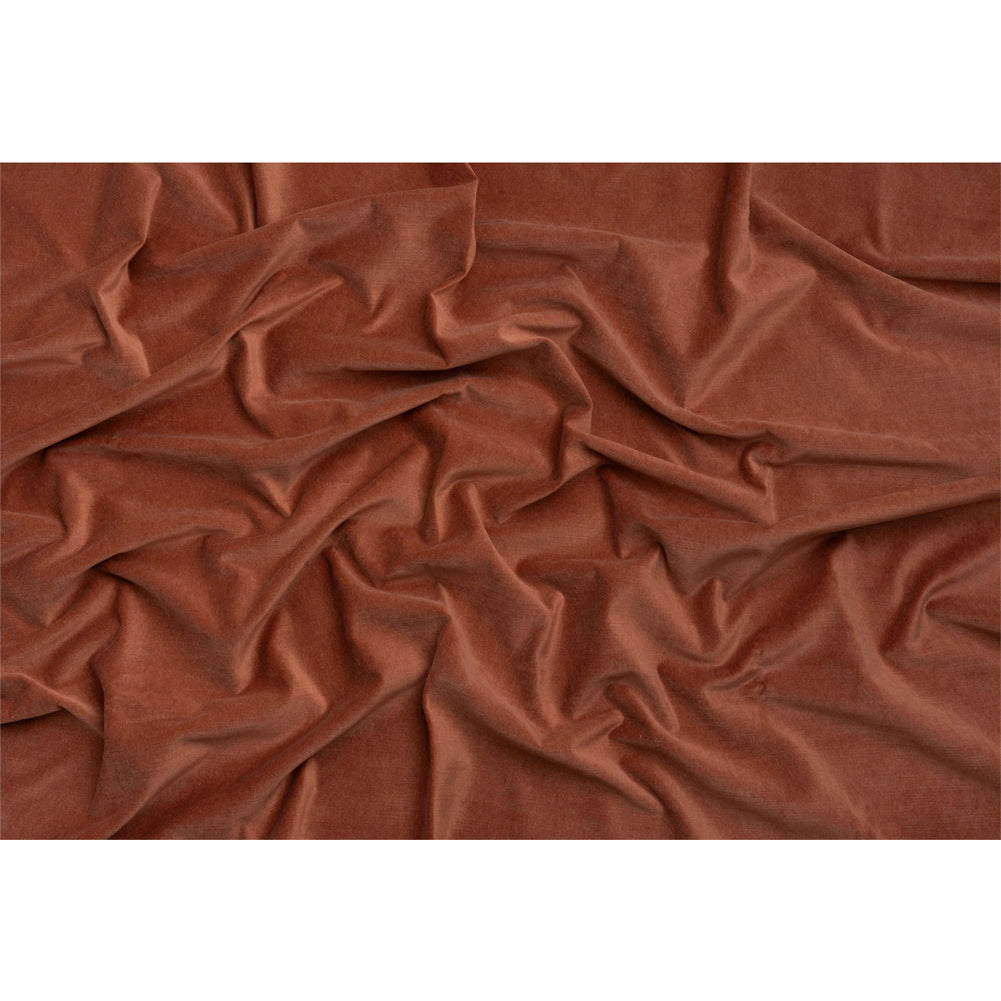 Polyester and Cotton Upholstery Velvet - Brick - Corry Collection Full